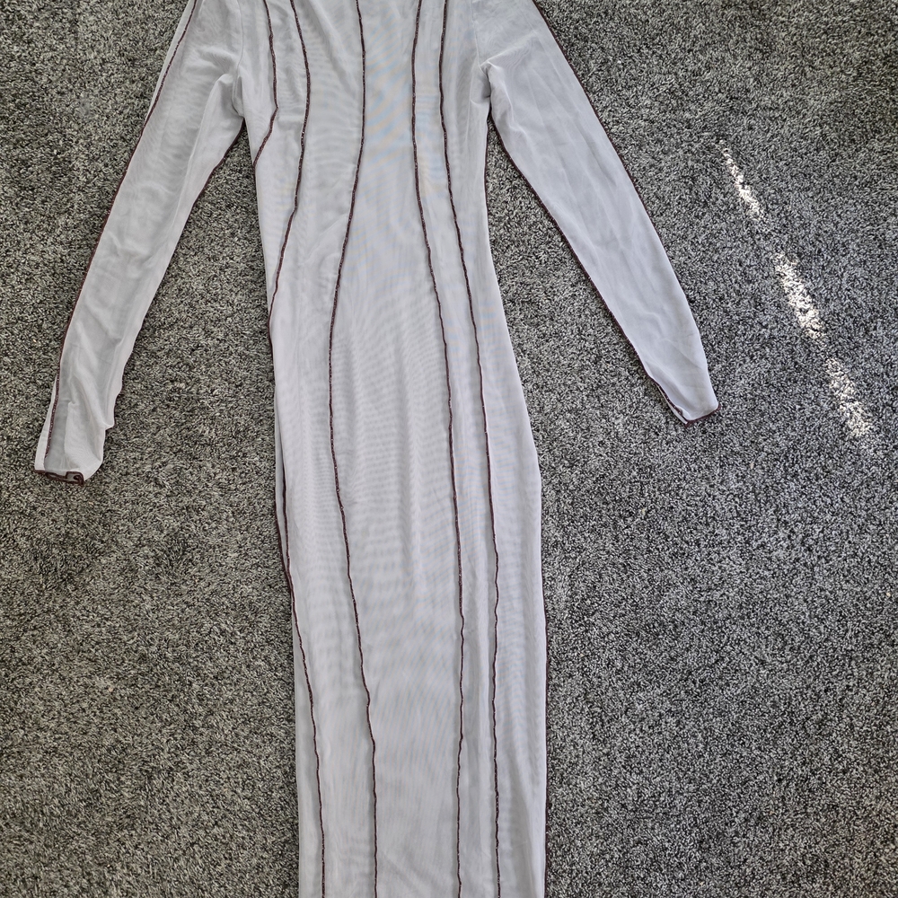 Fashion Nova Mesh Maxi Dress Exposed Seam Kim K inspired